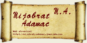 Mijobrat Adamac vizit kartica